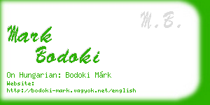 mark bodoki business card